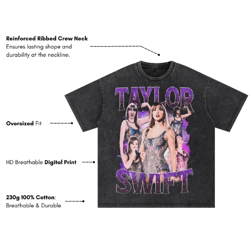 Taylor Swift Midnights Era Oversized Acid Wash T-shirt - Image 5