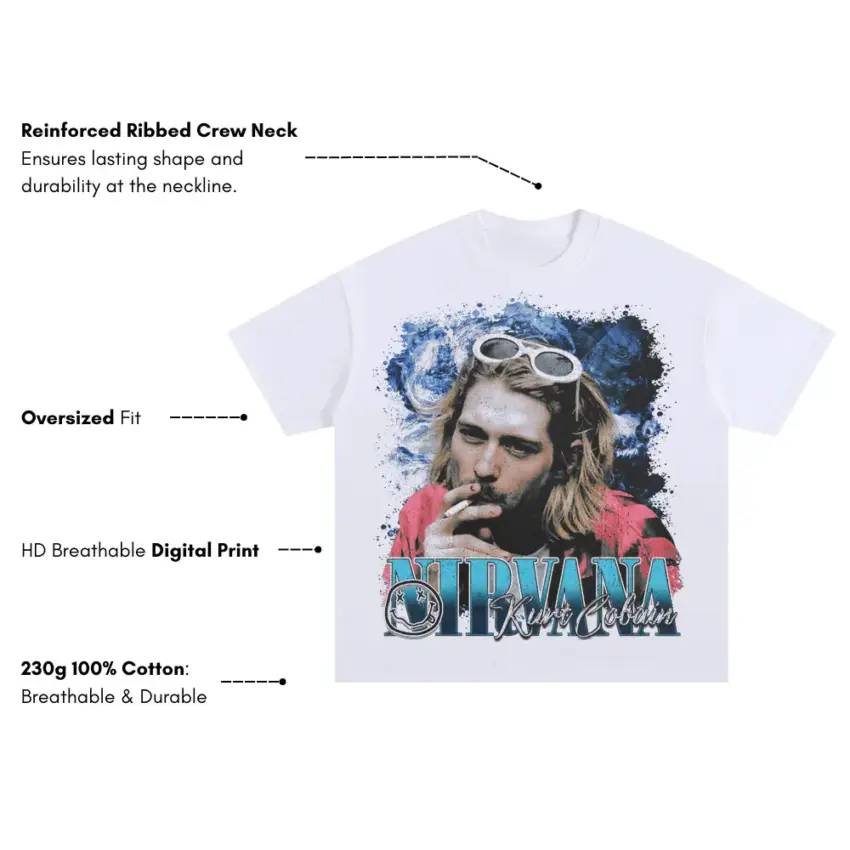 Teen Spirit Aura Oversized White Graphic Tee - Image 5