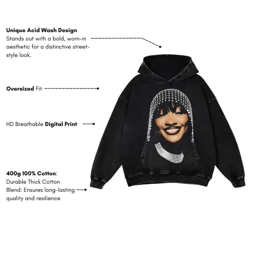 Teezo Touchdown Nails Portrait Aicd Wash Oversized Hoodie - Image 5