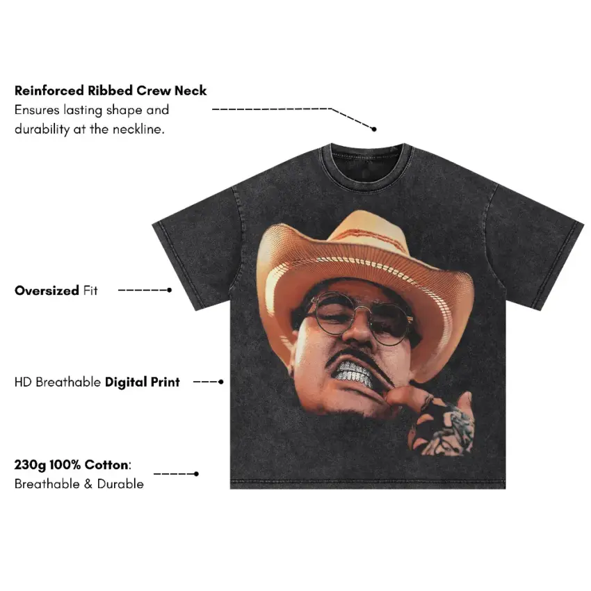 That Mexican OT Cowboy Oversized Acid Wash T-shirt - Image 5