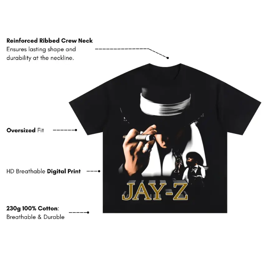 The Blueprint Oversized Black Graphic Tee - Image 5