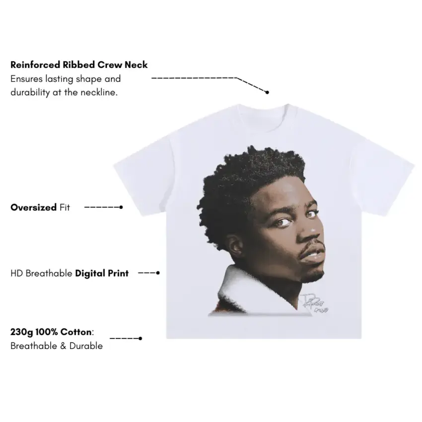 The Box Star Oversized White Graphic Tee - Image 5