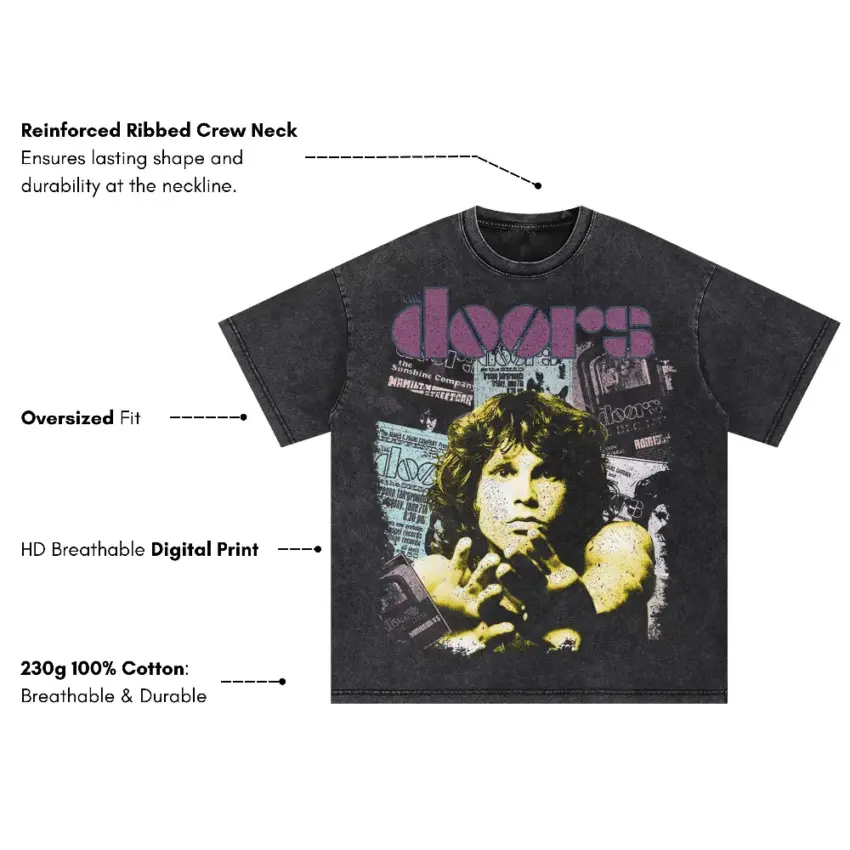 The Doors Of Perception Oversized Acid Wash T-shirt - Image 5