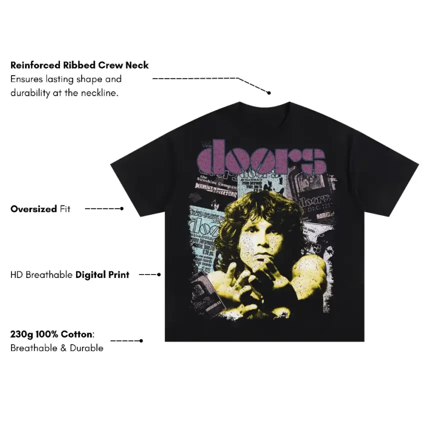 The Doors Of Perception Oversized Black Graphic Tee - Image 5