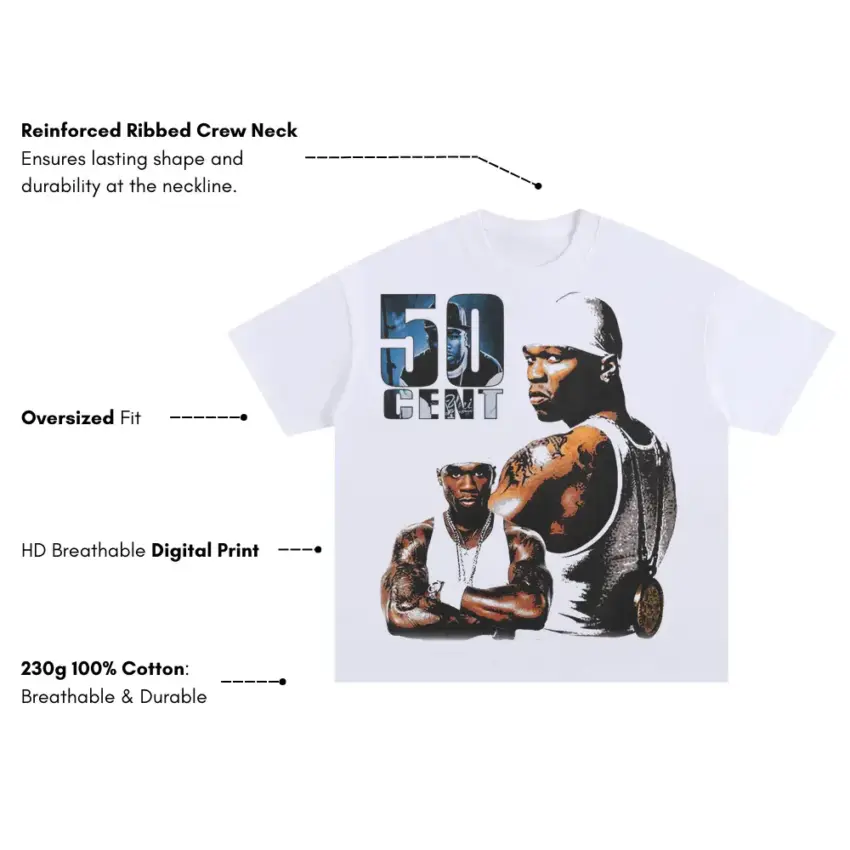The Massacre King Oversized White Graphic Tee - Image 5