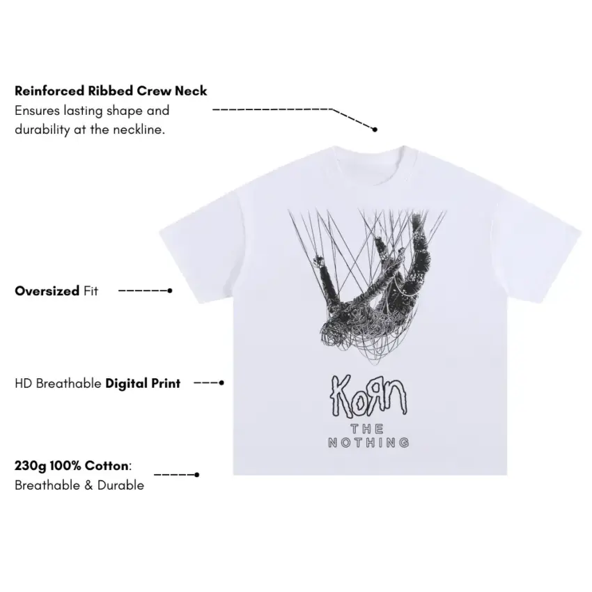 The Nothing Falling Oversized White Graphic Tee - Image 5