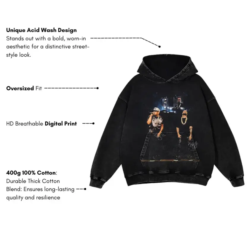 The Notorious BIG Ready To Die Aicd Wash Oversized Hoodie - Image 5