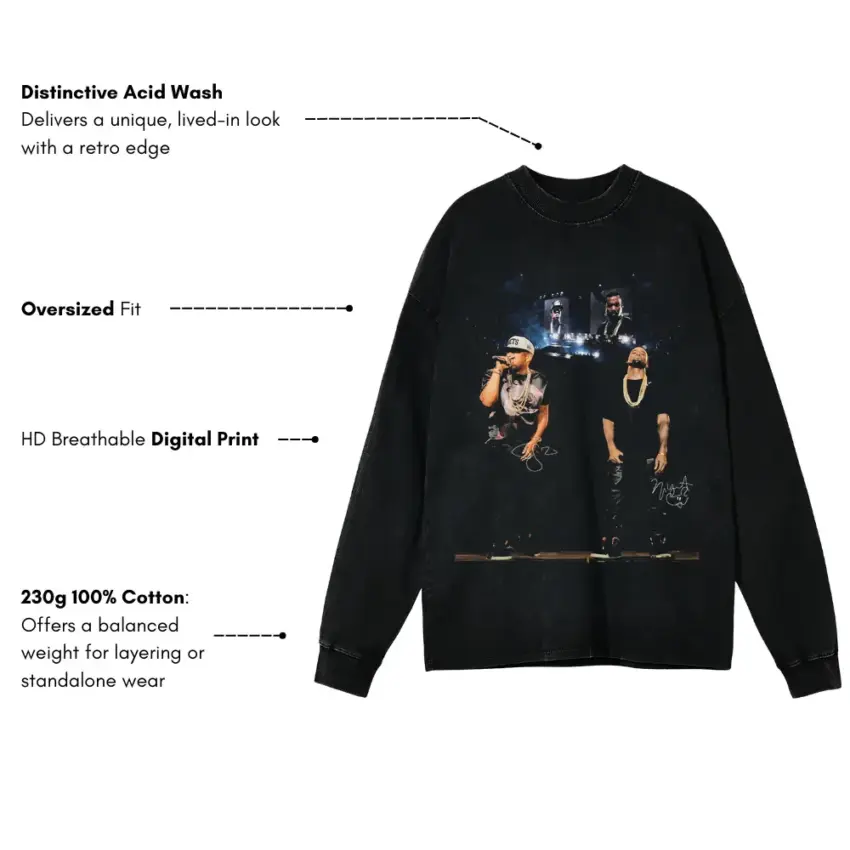 The Notorious BIG Ready To Die Aicd Wash Oversized Long Sleeve Shirt - Image 5