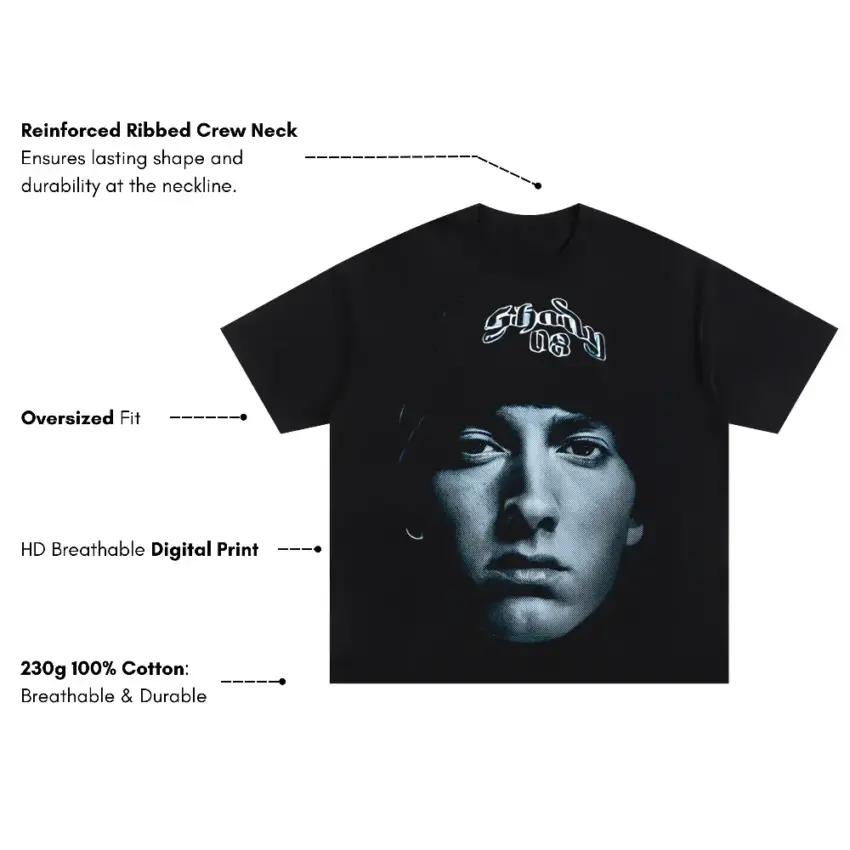 The Real Slim Shady Oversized Black Graphic Tee - Image 5