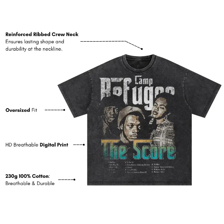 The Score Oversized Acid Wash T-shirt - Image 5