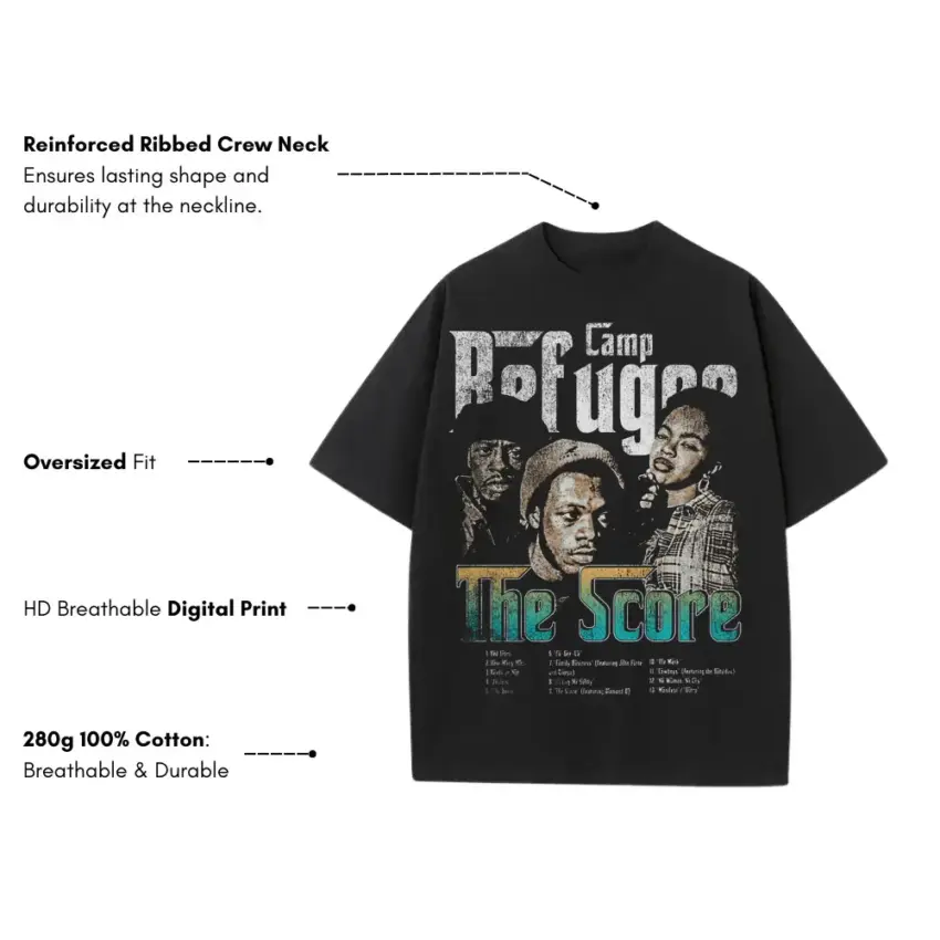 The Score Heavyweight Oversized Black Graphic Tee - Image 5