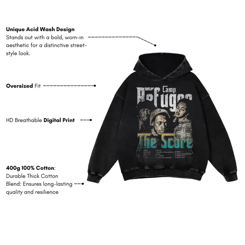 The Score Aicd Wash Oversized Hoodie - Image 5