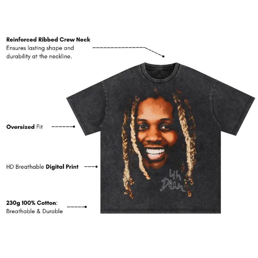 The Voice Of The Streets Oversized Acid Wash T-shirt - Image 5