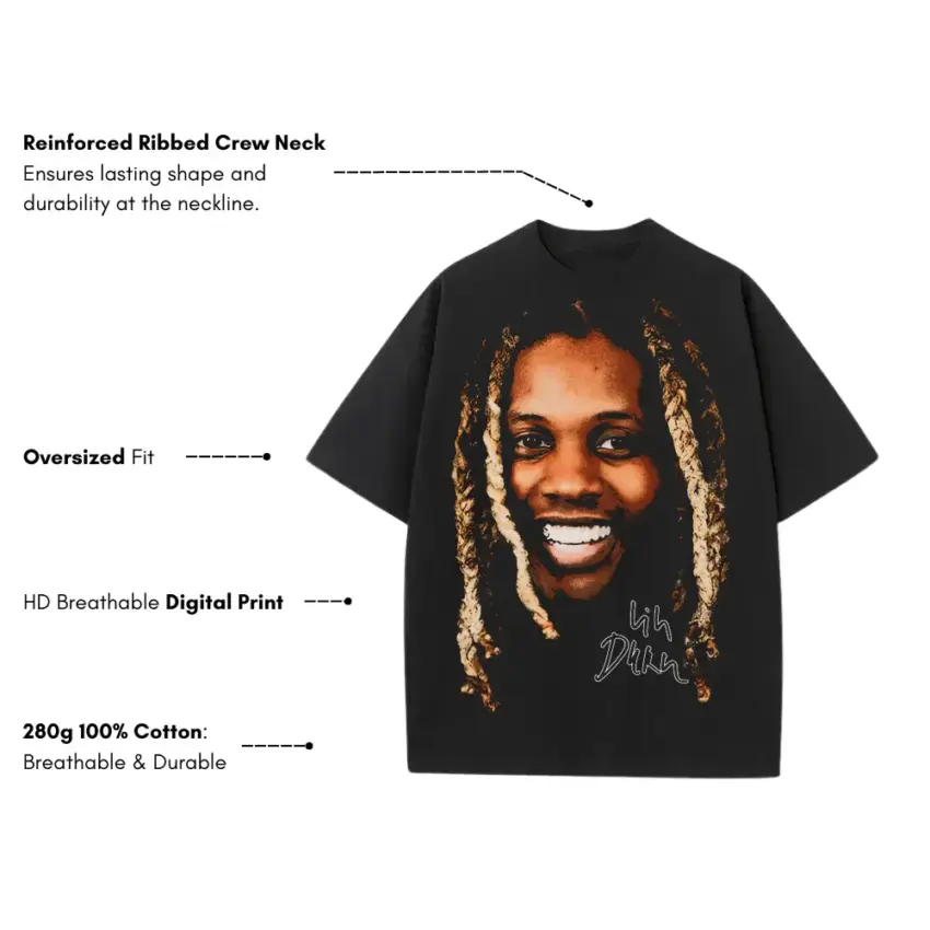 The Voice Of The Streets Heavyweight Oversized Black Graphic Tee - Image 5