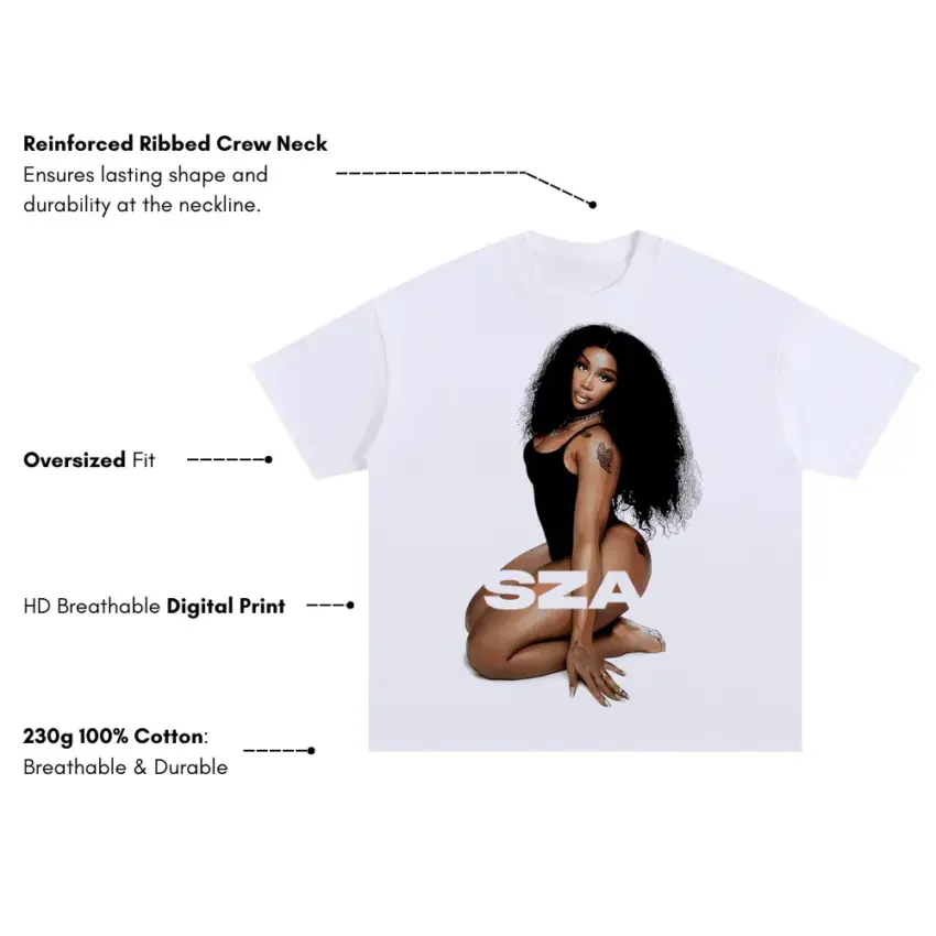 The Weekend Vibe Oversized White Graphic Tee - Image 5