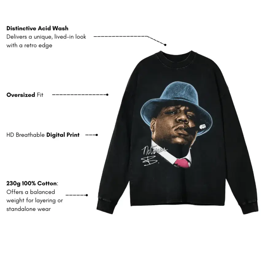Twista Overnight Celebrity Aicd Wash Oversized Long Sleeve Shirt - Image 5