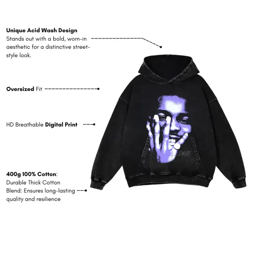 Vamp Anthem Aicd Wash Oversized Hoodie - Image 5
