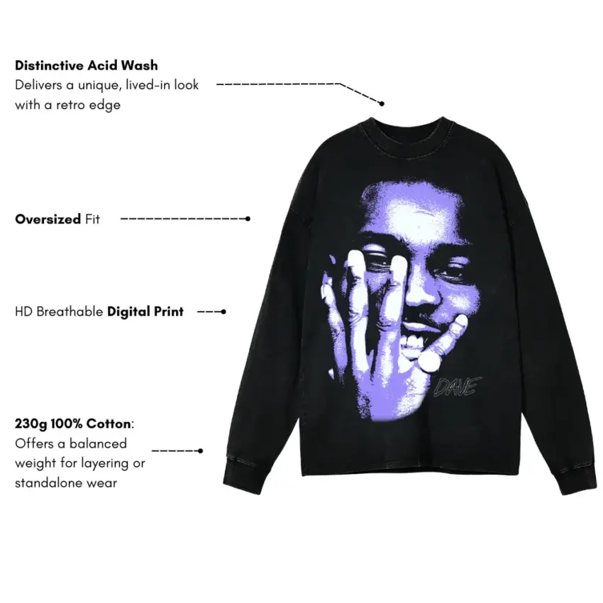 Vamp Anthem Aicd Wash Oversized Long Sleeve Shirt - Image 5