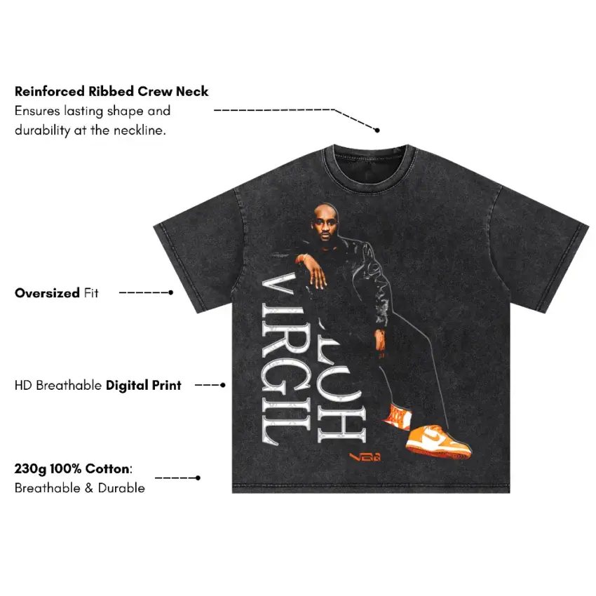 Virgil Was Here Oversized Acid Wash T-shirt - Image 5