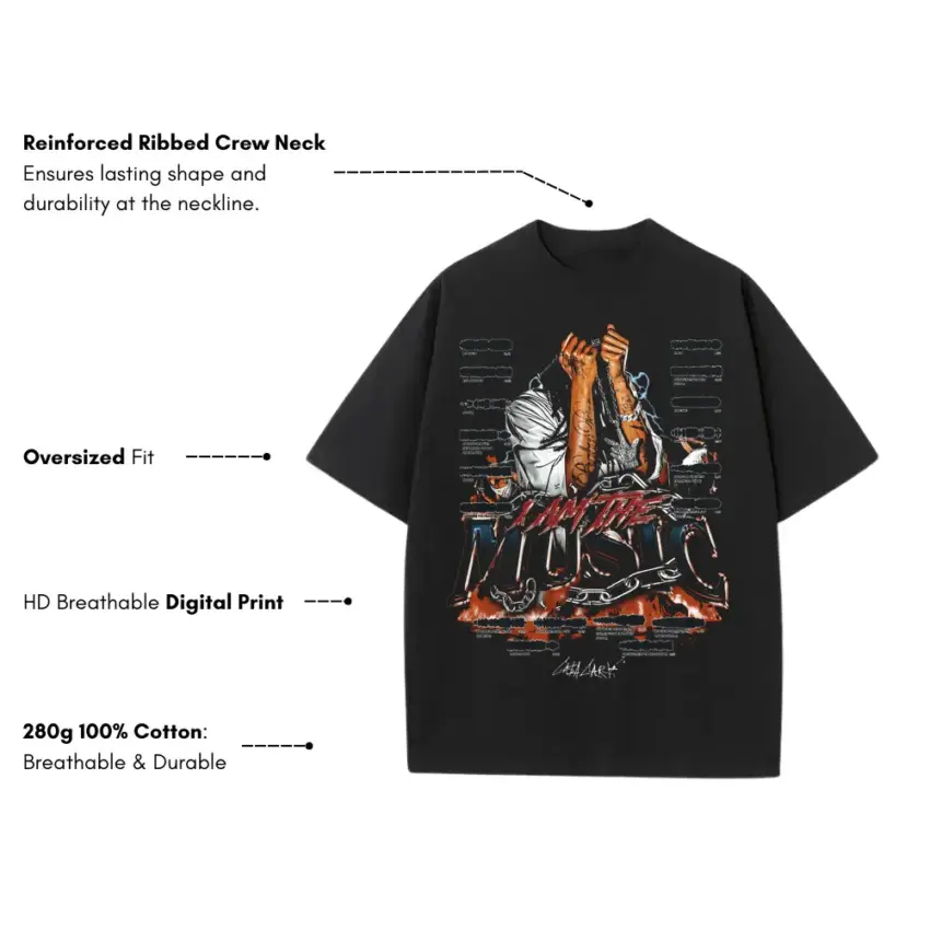 Worlds Most Dangerous Group Heavyweight Oversized Black Graphic Tee - Image 5