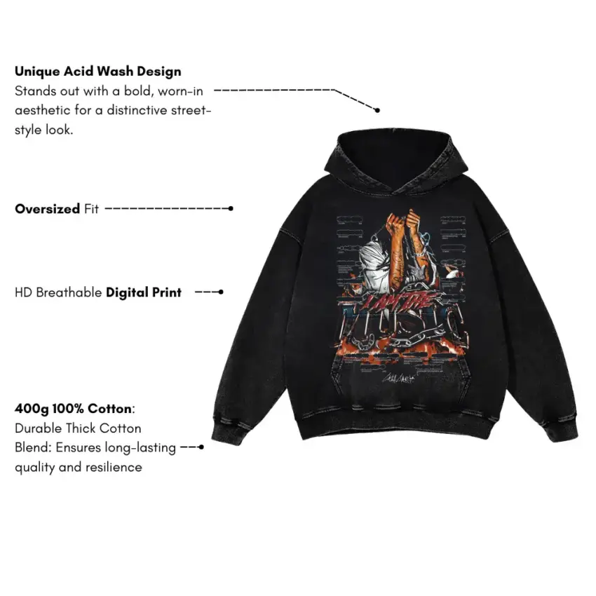 Worlds Most Dangerous Group Aicd Wash Oversized Hoodie - Image 5