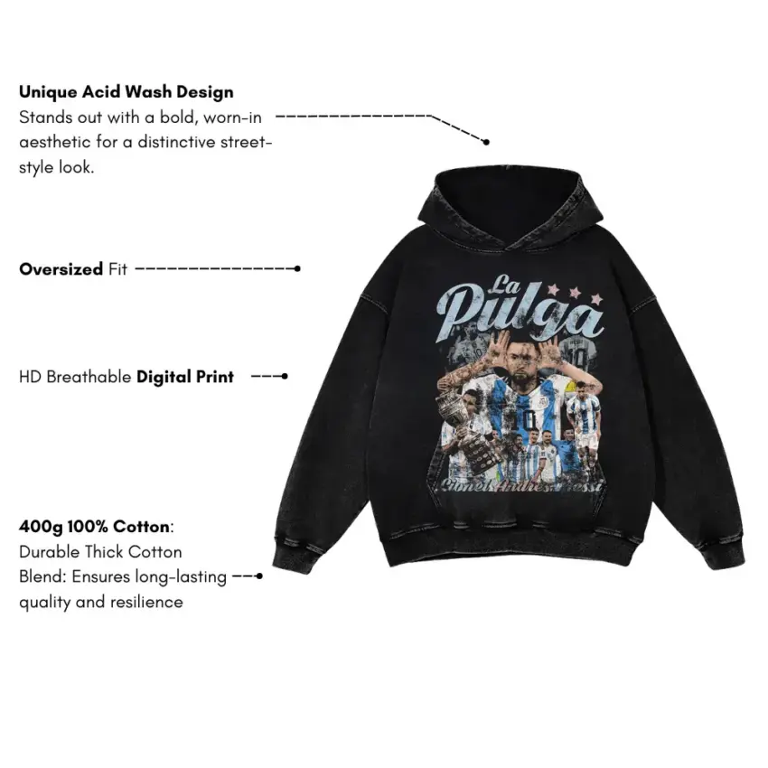 La Pulga'S Ultimate Prize Aicd Wash Oversized Hoodie - Image 2