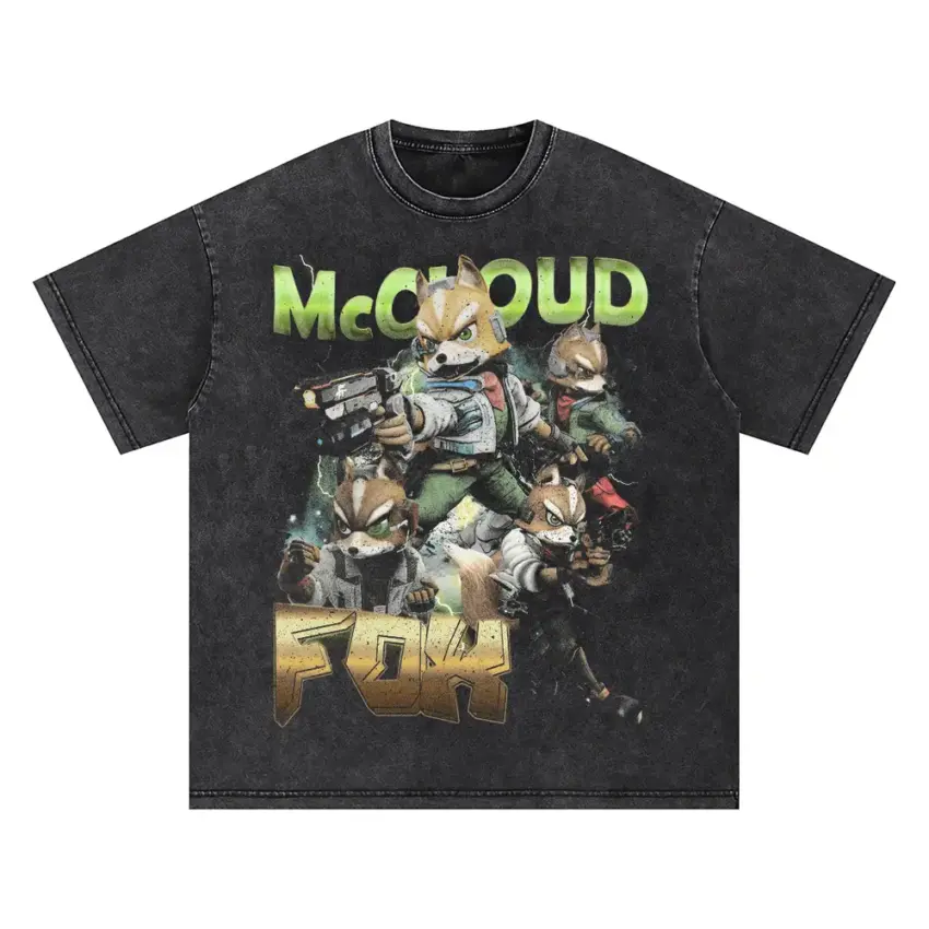 Star Fox Leader Oversized Acid Wash T-shirt