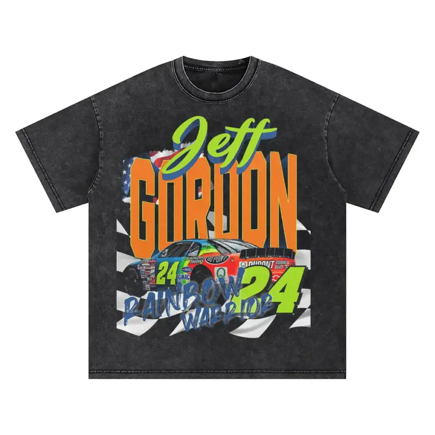 Jeff Gordon Graffiti Style Oversized Acid Wash T-shirt