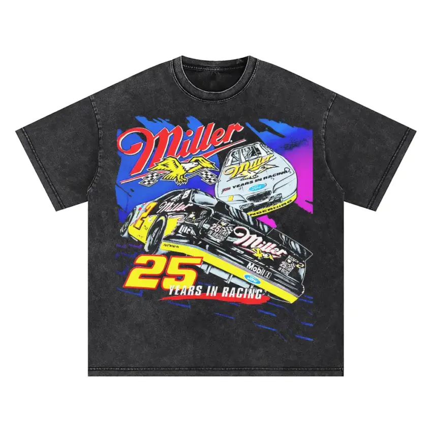 Miller 25 Years In Racing Oversized Acid Wash T-shirt