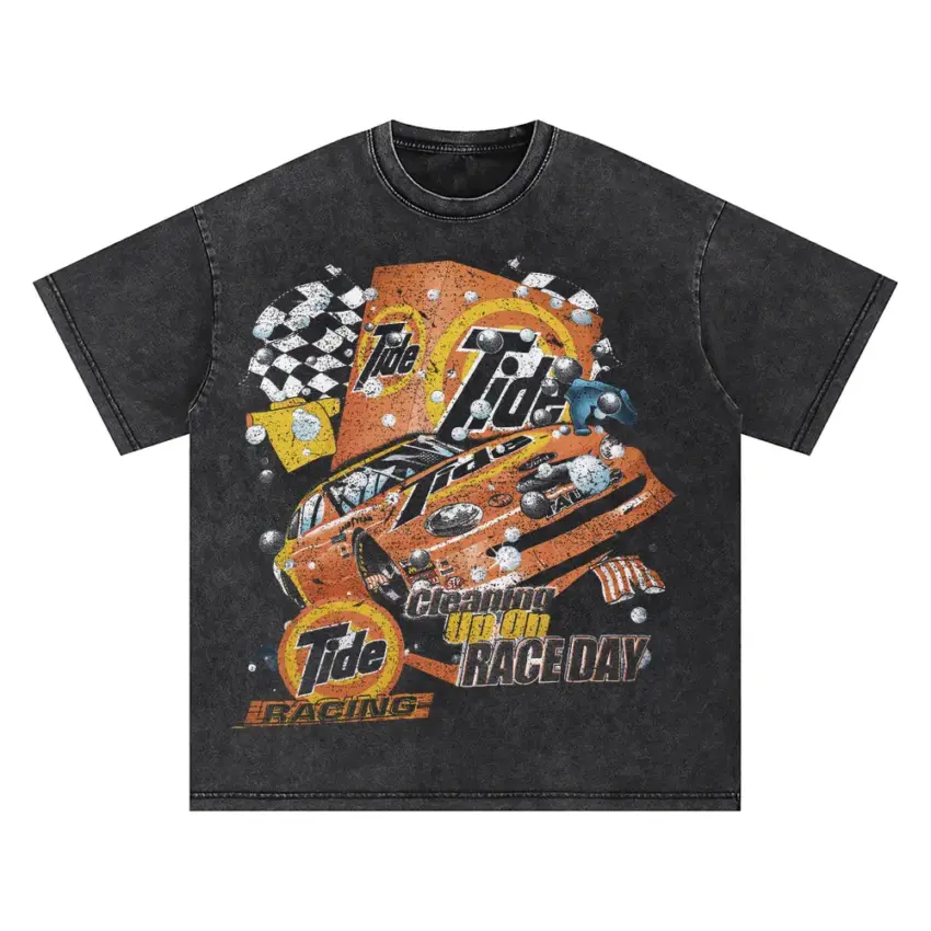 Tide Racing Raceway Oversized Acid Wash T-shirt