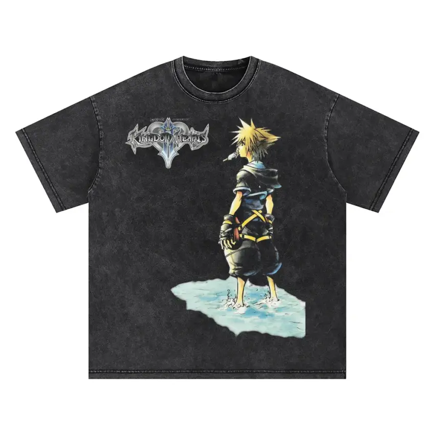 Sora The Key Bearer Oversized Acid Wash T-shirt