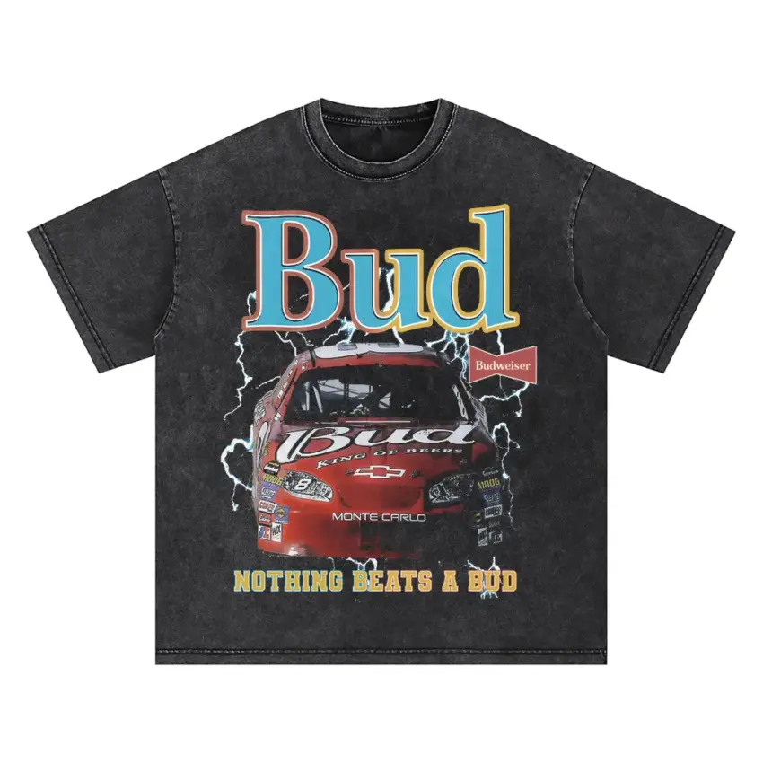 Nothing Beats A Bud Oversized Acid Wash T-shirt