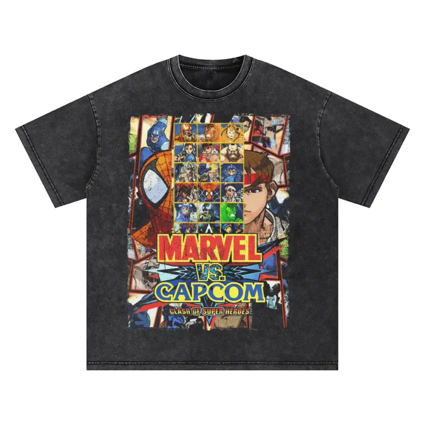 Clash Of Worlds Oversized Acid Wash T-shirt