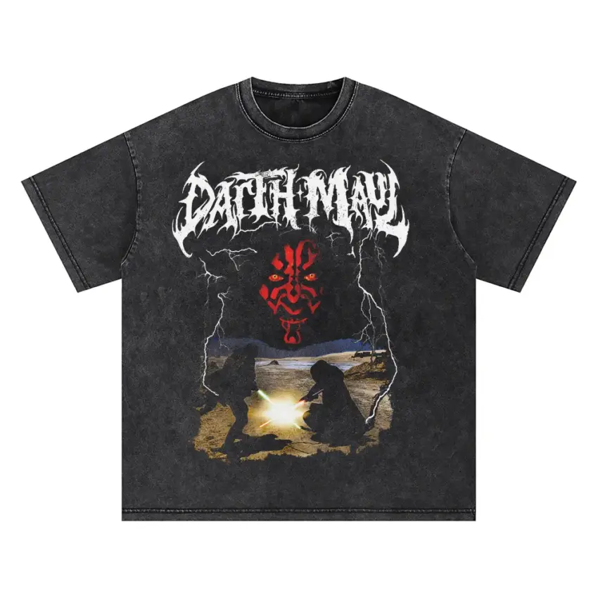 Duel Of The Fates Oversized Acid Wash T-shirt