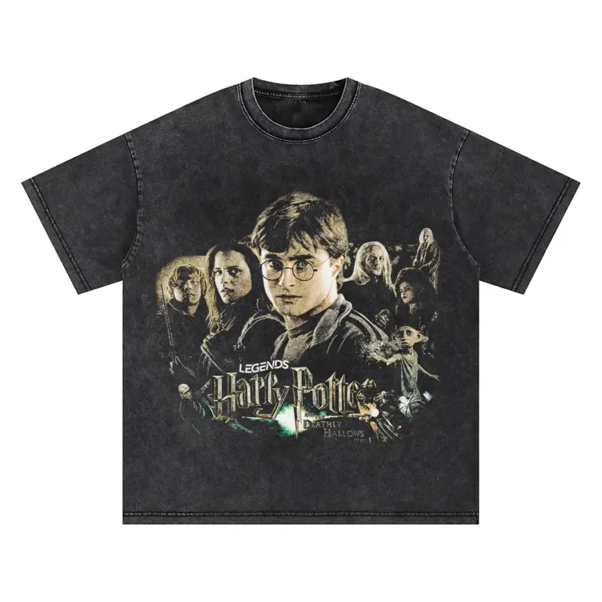 Hogwarts Is My Home Oversized Acid Wash T-shirt
