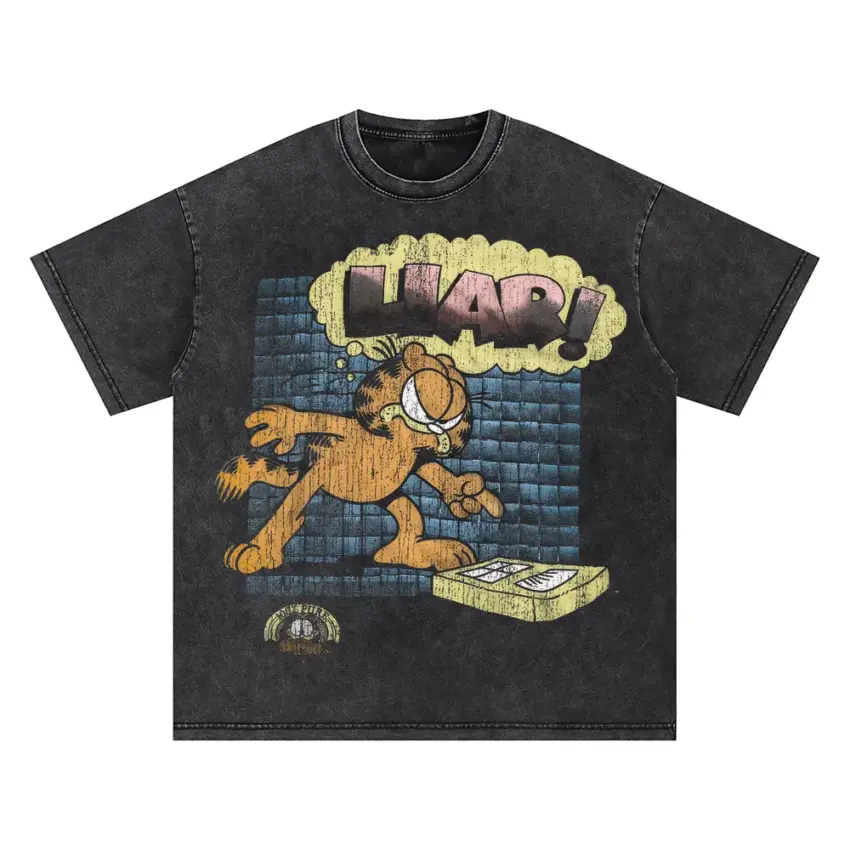 I Hate Mondays Oversized Acid Wash T-shirt