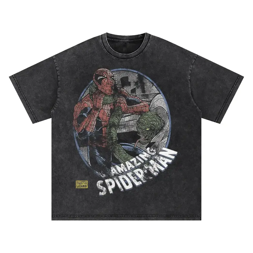 Sinister Six Showdown Oversized Acid Wash T-shirt