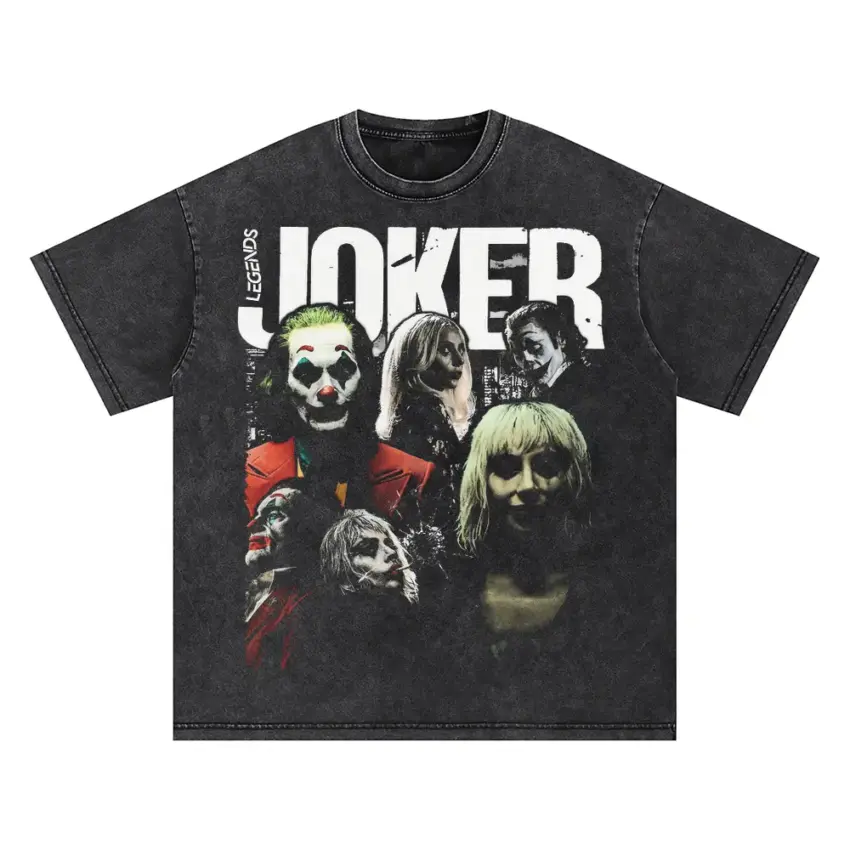 The Many Faces Of Madness Oversized Acid Wash T-shirt