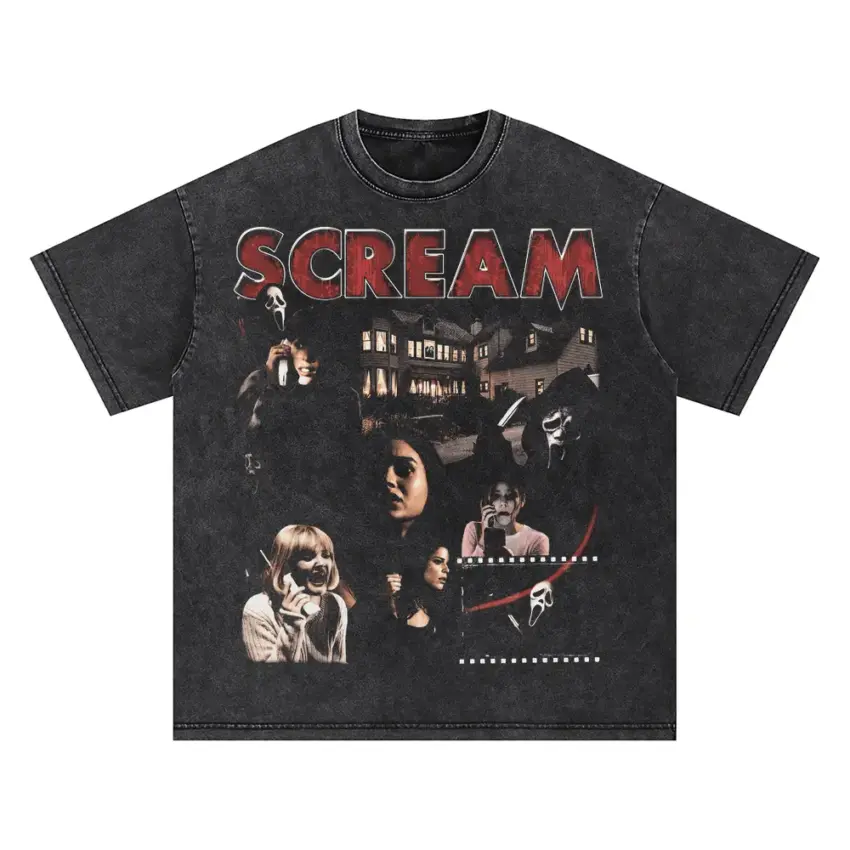 The Rules Of Horror Oversized Acid Wash T-shirt