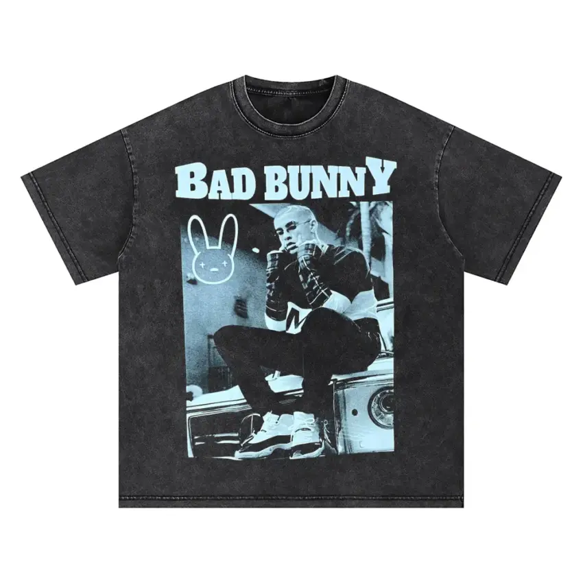 Bad Bunny El Conejo Malo Oversized Acid Wash T-shirt