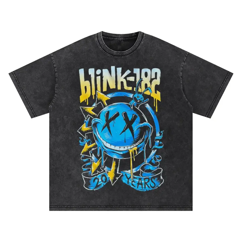 Blink 182 Twenty Years Oversized Acid Wash T-shirt