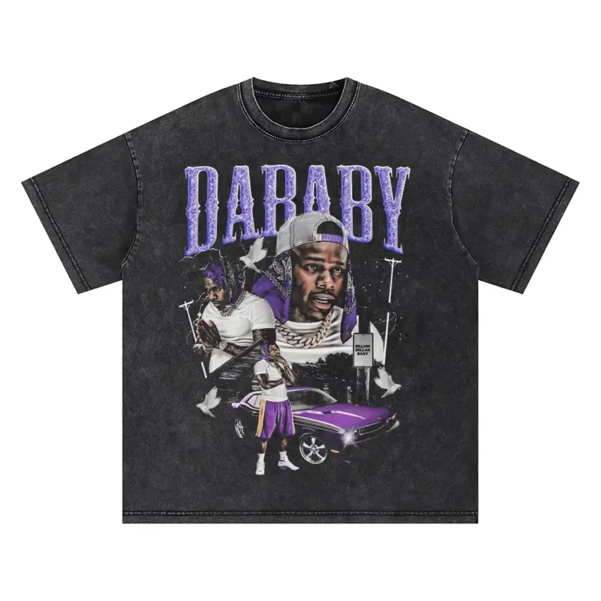 DaBaby Purple Reign Oversized Acid Wash T-shirt