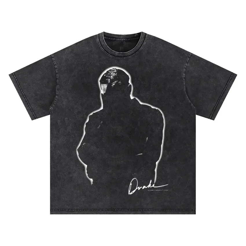 Drake Shadow Silhouette Oversized Acid Wash T-shirt