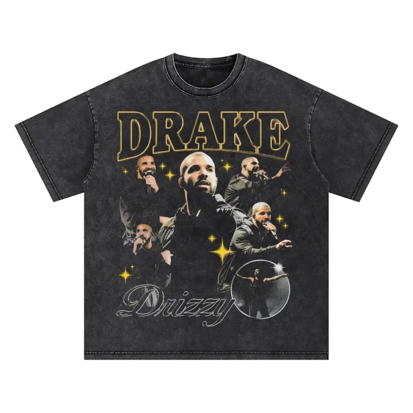 Drake Drizzy Tribute Oversized Acid Wash T-shirt
