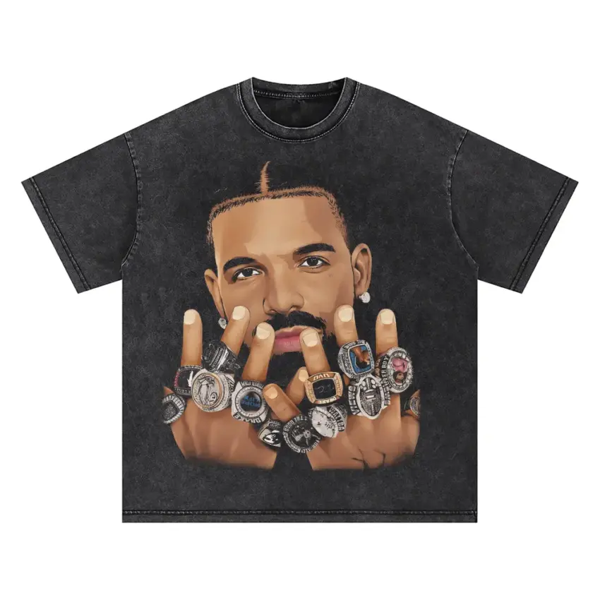 Drake The Champ Oversized Acid Wash T-shirt