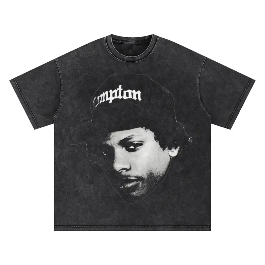 Eazy E Compton Hat Oversized Acid Wash T-shirt