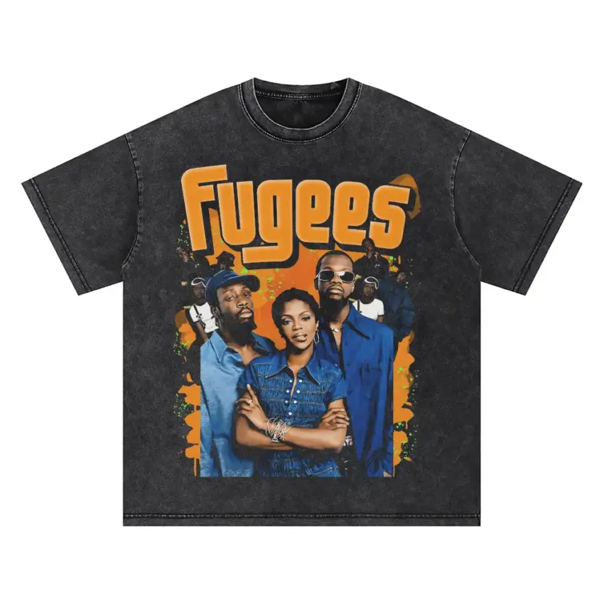 Fugees The Score Tribute Oversized Acid Wash T-shirt