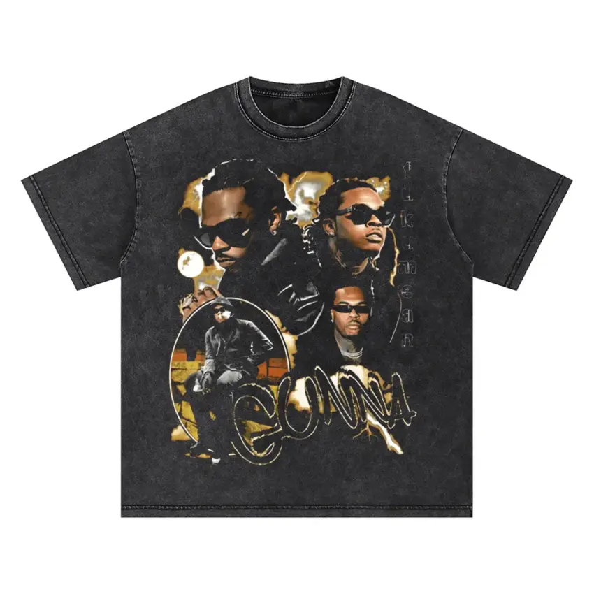 Gunna And Lil Baby Drip Too Hard Oversized Acid Wash T-shirt