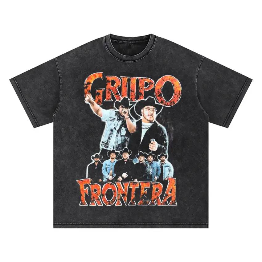 Grupo Frontera No Se Va Oversized Acid Wash T-shirt