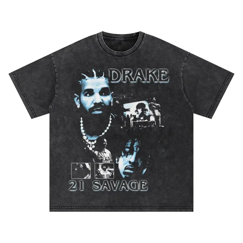Her Loss Drake And Savage Oversized Acid Wash T-shirt